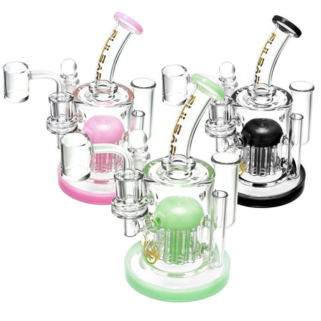 Pulsar All-in-One Station Dab Rig V4 in various colors with borosilicate glass, top view