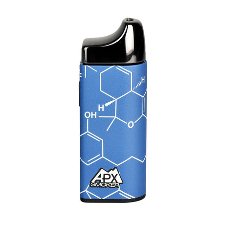 Pulsar APX Smoker V3 Electric Pipe in blue with chemical design, front view on white background