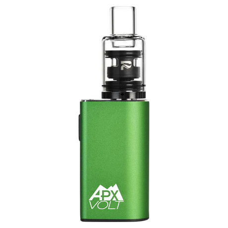 Pulsar APX Volt V3 vaporizer in green, quartz coil, compact design, front view on white background