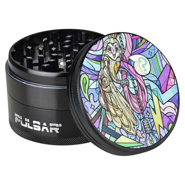 Pulsar Artist Series 4-Part Grinder with Robotic Owl Design - 2.5" Diameter