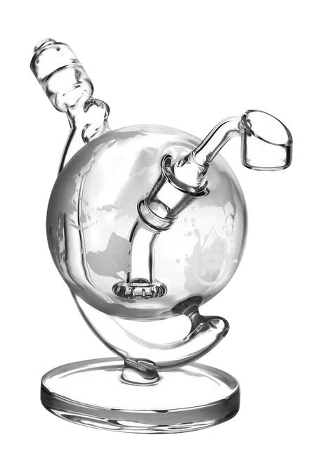 Pulsar Atlas Globe Oil Rig, 6.75" compact borosilicate glass with quartz banger, 45-degree joint