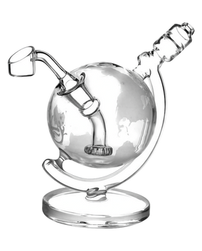 Pulsar Atlas Globe Oil Rig with 45 Degree Female Joint, Thick Glass, Side View