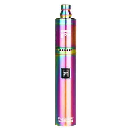 Pulsar Barb Flower Herb Vaporizer Kit in iridescent steel, compact design, front view on white background