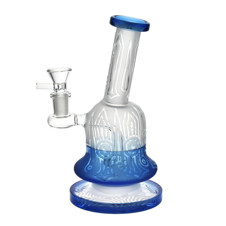 Pulsar Bellringer Tribal Water Pipe, 7.5" tall, 14mm F, Borosilicate Glass, Front View