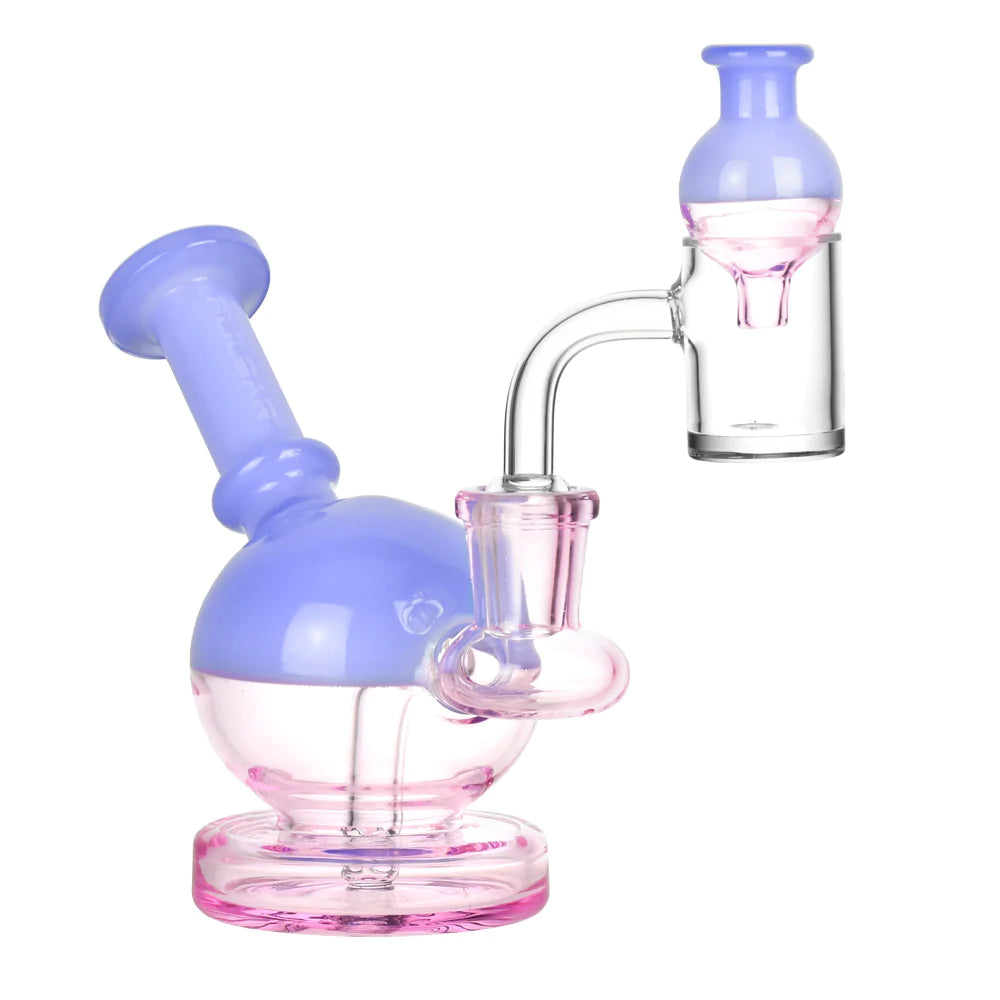 Pulsar Bi-Color Ball Dab Rig Set with Quartz Banger, Front View, Compact Design