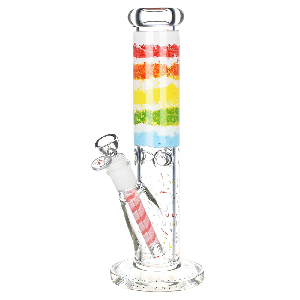 Pulsar 12" Birthday Cake Straight Tube Water Pipe with Colorful Design and 14mm Female Joint