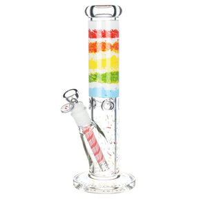 Pulsar 12" Birthday Cake Straight Tube Water Pipe with Colorful Design and 14mm Female Joint