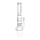 Pulsar Borosilicate Glass Water Pipe, 17" tall with Honeycomb Percolator, 19mm Female Joint - Front View