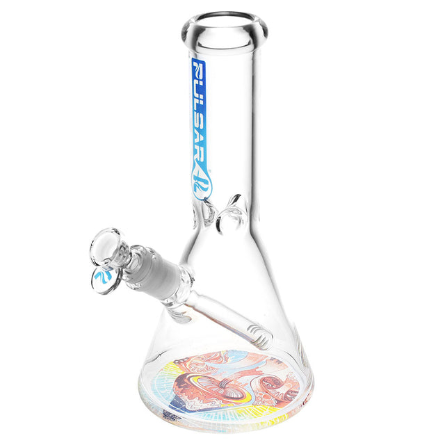 Pulsar Bottoms Up Melting Shrooms Beaker Water Pipe, 10", 14mm Female Joint, Borosilicate Glass