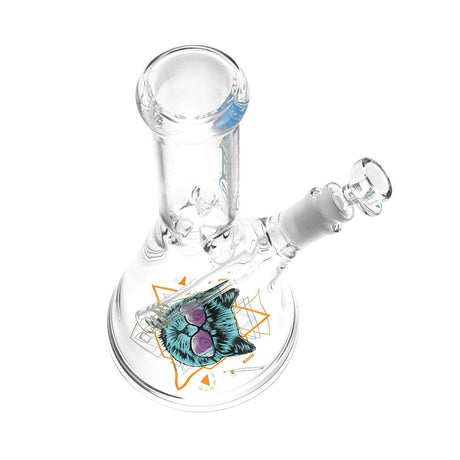 Pulsar Bottoms Up Sacred Cat Water Pipe, 10", 14mm Female, Beaker Design, Borosilicate Glass