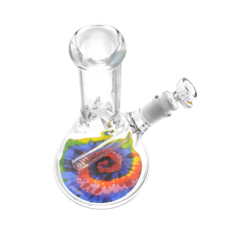 Pulsar Bottoms Up Tie Dye Water Pipe, 10", 14mm Female, Borosilicate Glass, Beaker Design - Front View