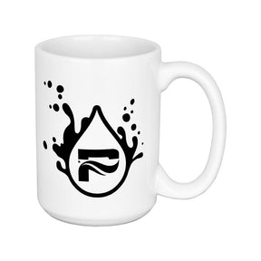 Pulsar Ceramic Mug with Flamingo Wizard design, 15oz, front view on white background