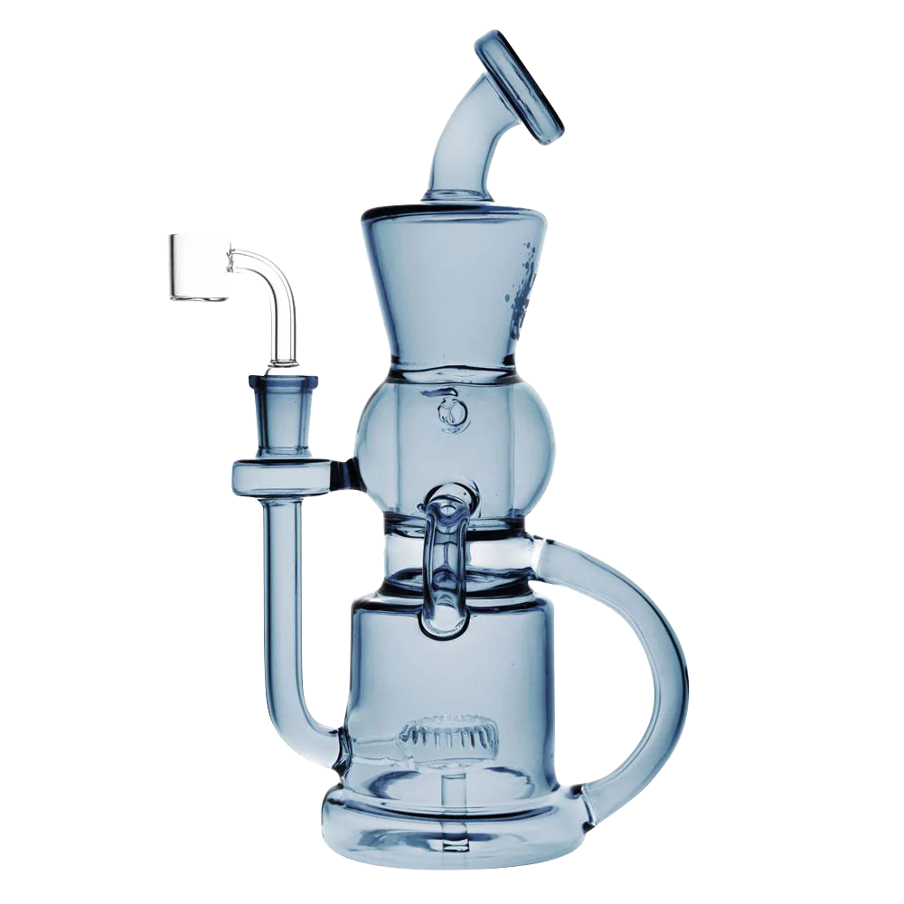 Pulsar "Checkmate" Recycler Rig in Borosilicate Glass, 90 Degree Joint, Front View