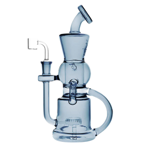 Pulsar "Checkmate" Recycler Rig in Borosilicate Glass, 90 Degree Joint, Front View