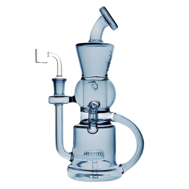 Pulsar "Checkmate" Recycler Rig in Borosilicate Glass, 90 Degree Joint, Front View