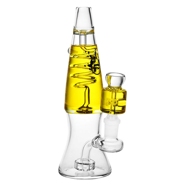 Pulsar Chronic Coil Glycerin Water Pipe, 8", 14mm Female, Yellow, Front View