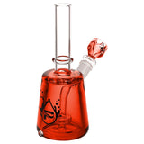 Pulsar Chugger Glycerin Water Pipe in red with showerhead percolator, 45 degree joint, front view