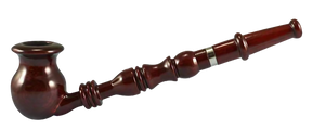 Pulsar Churchwarden Rosewood Pipe, 9" long, for dry herbs, side view on white background