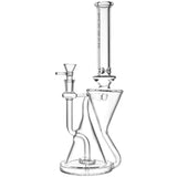 Pulsar Clean Recycler Water Pipe, 12" Borosilicate Glass, 90 Degree Joint, Front View