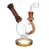 Pulsar Donut Oil Rig, 6.25" with Quartz Banger Nail, Borosilicate Glass, Assorted Colors