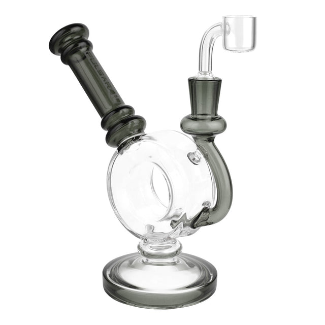 Pulsar Donut Oil Rig with Quartz Banger Nail, 6.25" Borosilicate Glass, Front View on White