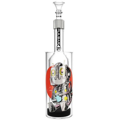 Pulsar DopeBot Gravity Water Pipe, 11.5" tall, 19mm female joint, Borosilicate Glass, front view
