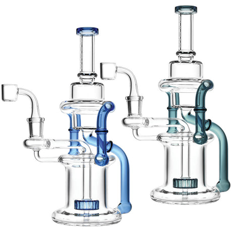 Pulsar Double Chamber Recycler Rig in Assorted Colors, 10 inch, 14mm Female Joint, Borosilicate Glass