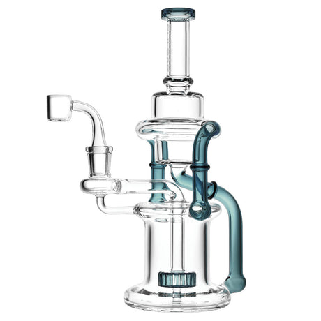 Pulsar Double Chamber Recycler Rig, 10 inch with 14mm Female Joint, Borosilicate Glass, Front View