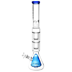 Pulsar Double Inverted Showerhead Perc Beaker Bong for Dry Herbs, 21.5" Tall, Front View