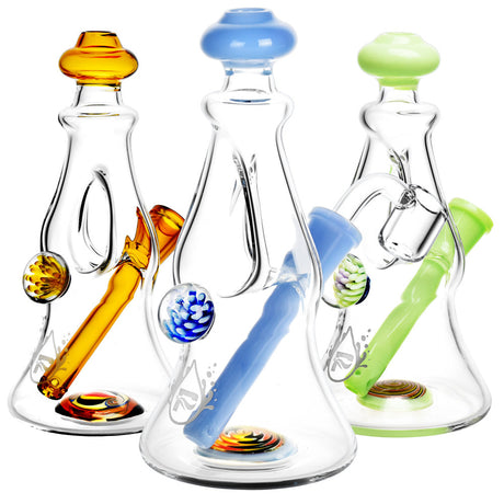 Pulsar Dual Airflow Candy Rigs in assorted colors with borosilicate glass, front view on white background