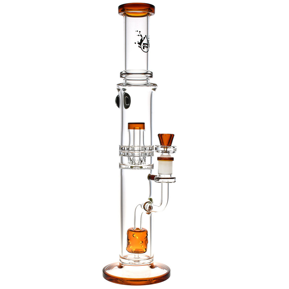 Pulsar Dual Chamber Honeycomb Perc Bong | Amber