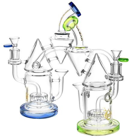 Pulsar Dual Cone Gravity Recycler Water Pipe, 10" with Borosilicate Glass, Front View