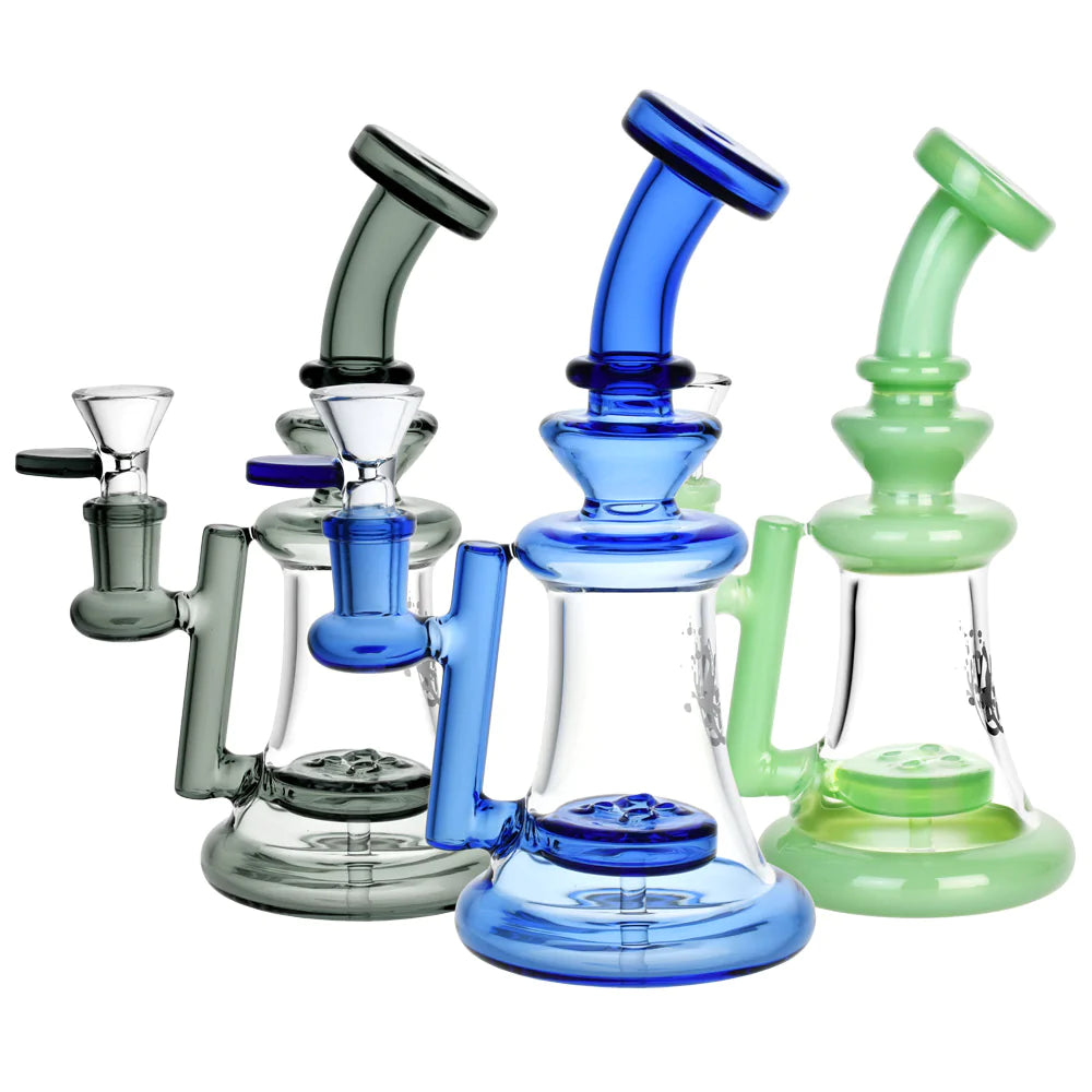Pulsar Elbow Compact Water Pipes in assorted colors with heavy wall borosilicate glass