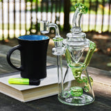 Pulsar Elegance Gravity Fed Recycler Dab Rig with Quartz Banger - Outdoor Setting