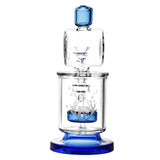Pulsar Fat Can Water Pipe with Disc Percolator and Blue Accents, Front View