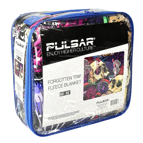 Pulsar Fleece Throw Blanket in packaging, Forgotten Trip design, 60" x 50", psychedelic patterns
