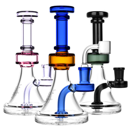Pulsar 'Fresh & Clean' Rig collection, 7.5" borosilicate glass dab rigs in assorted colors, front view