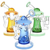 Pulsar Friendly Visitors Recycler Dab Rigs in vibrant colors with intricate glasswork, front view