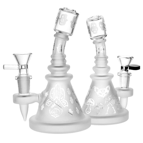 Pulsar Frosted Swift Hitter Water Pipes, 6", 14mm Female, Borosilicate Glass, Front View
