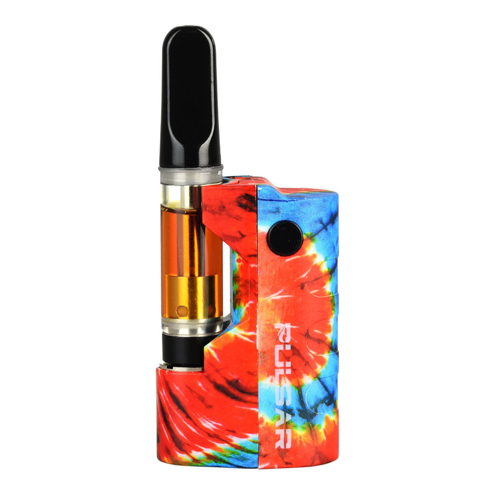Pulsar GIGI Vaporizer with colorful design, front view on white background, battery powered, 2" diameter