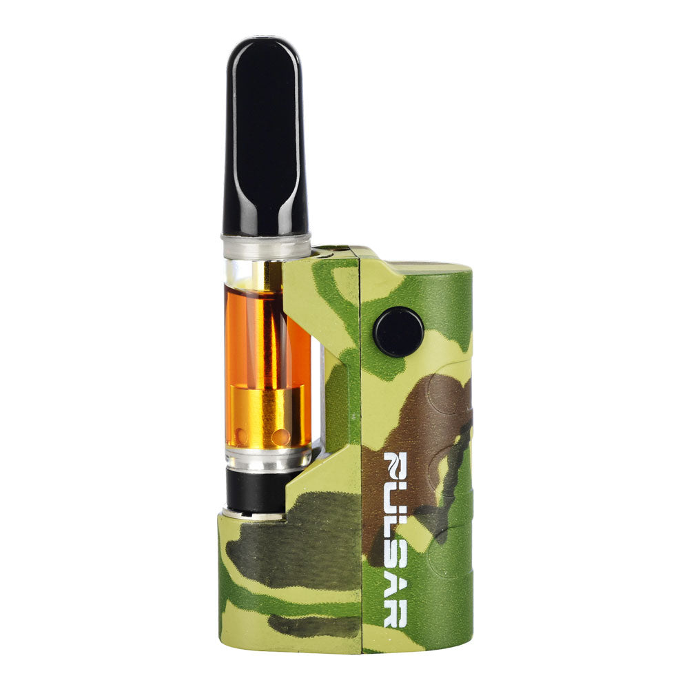 Pulsar GIGI Vaporizer in camouflage design, 2" diameter, battery powered, front view