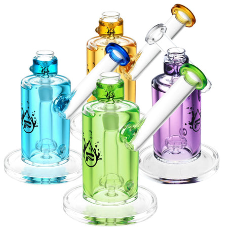 Pulsar Glacial Glycerin Sidecar Bubblers in blue, gold, green, and purple with borosilicate glass