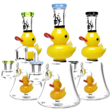 Pulsar Glass Double Duckie Rig with 90 Degree Joint for Concentrates, Front View