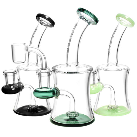 Pulsar Glass Everyday Rigs in various colors, compact 6.5" design, for concentrates, front view