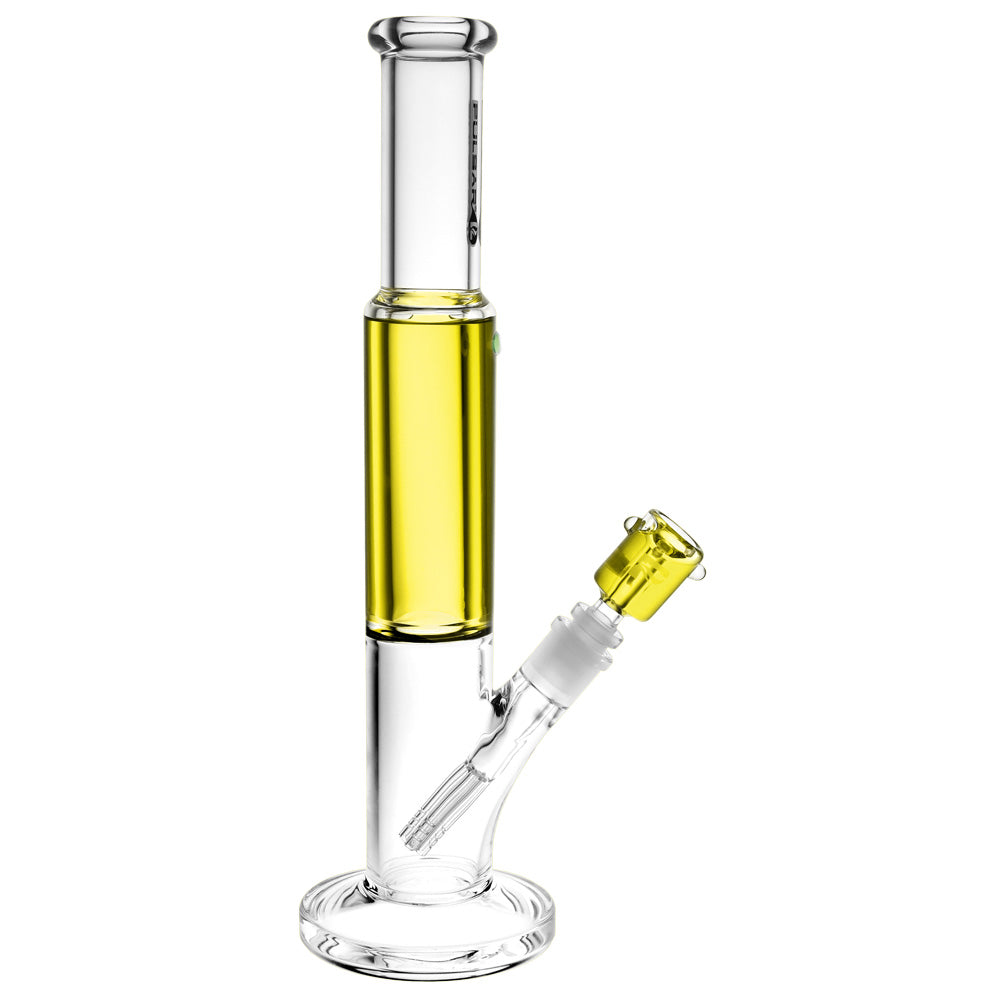 Pulsar Glycerin Series 14" Tube Water Pipe with Yellow Glycerin and Tree Percolator