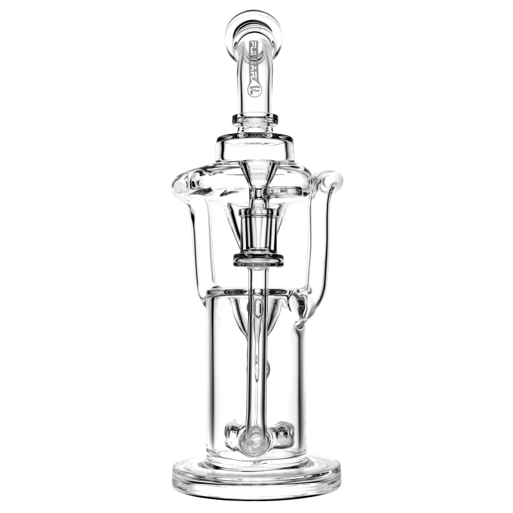 Pulsar Gravity Fed Water Pipe, 12.5" tall, 14mm Female, made of Clear Borosilicate Glass, front view