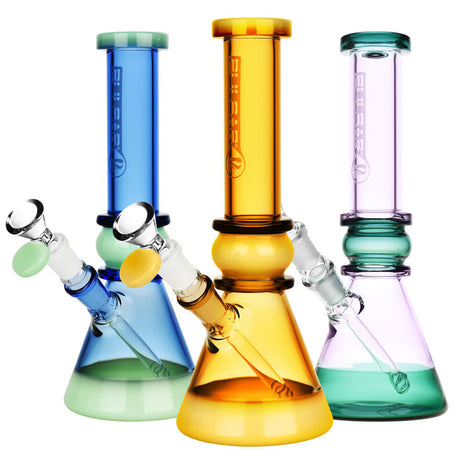 Pulsar High End Beaker Water Pipe trio in assorted colors with borosilicate glass design