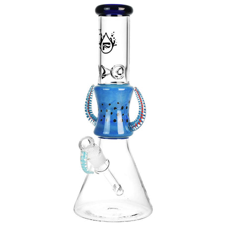 Pulsar Horns of Power Beaker Water Pipe, 13.25" tall, 14mm Female Joint, Borosilicate Glass, Front View