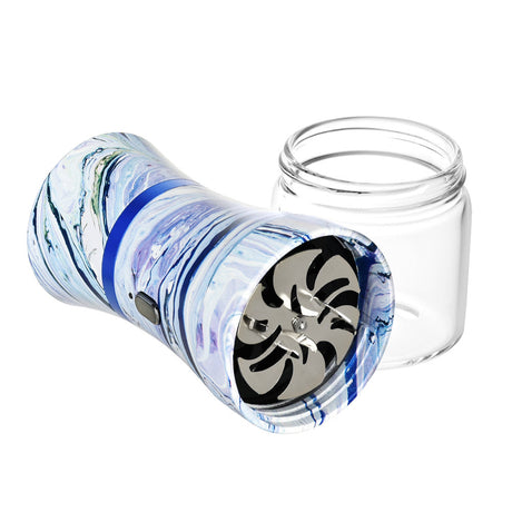 Pulsar King Kut Electric Grinder in blue, battery-powered with steel blades, side view