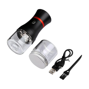 Pulsar King Kut Electric Grinder with USB cable and cleaning brush on white background